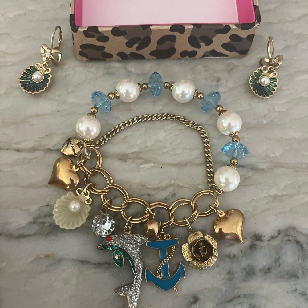 Betsey Johnson bracelet & earrings